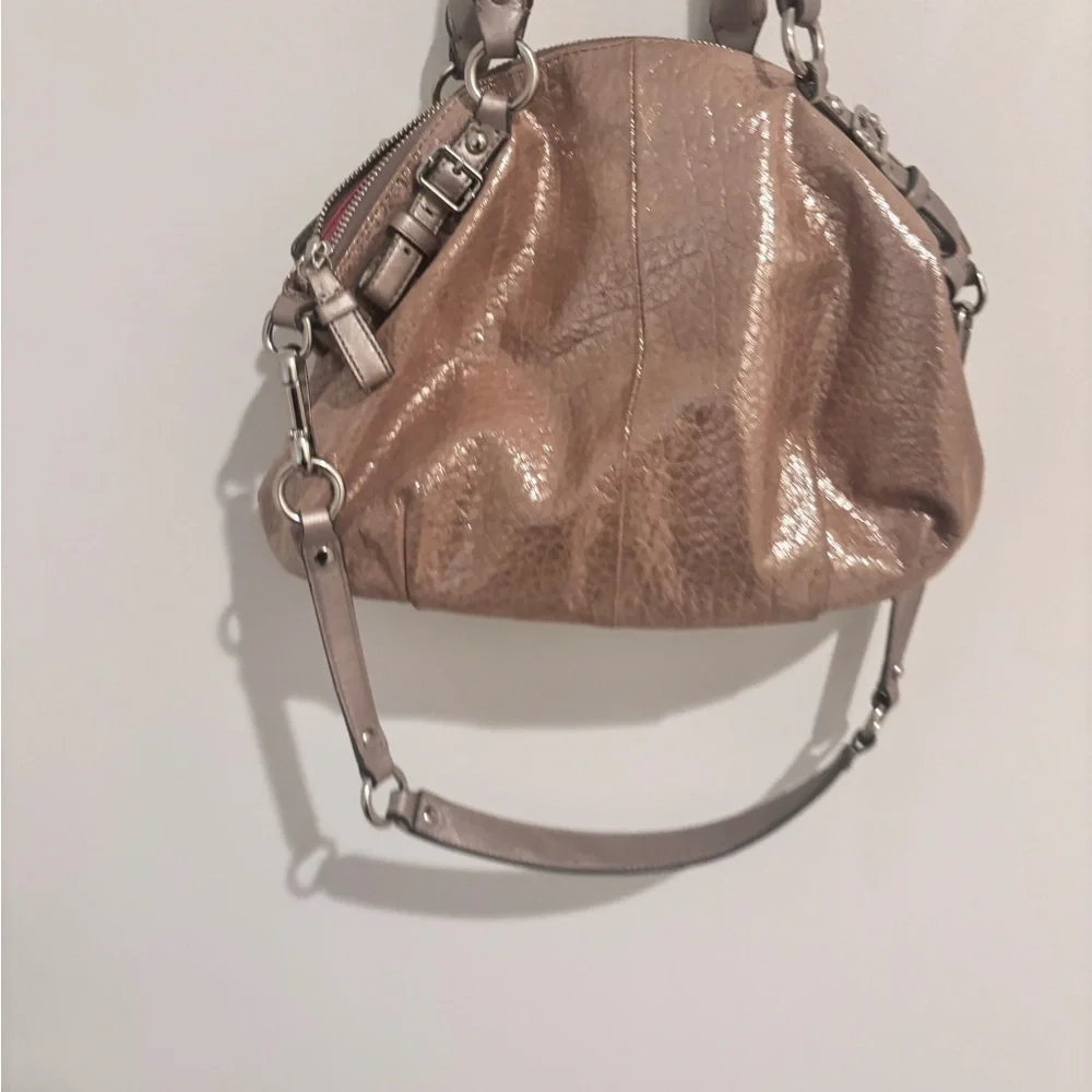 Coach Metallic Tan Leather Hobo Bag